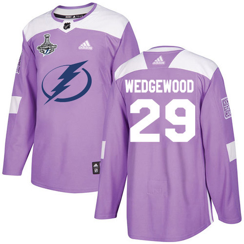 Adidas Tampa Bay Lightning #29 Scott Wedgewood Purple Authentic Fights Cancer Youth 2020 Stanley Cup Champions Stitched NHL Jersey->youth nhl jersey->Youth Jersey